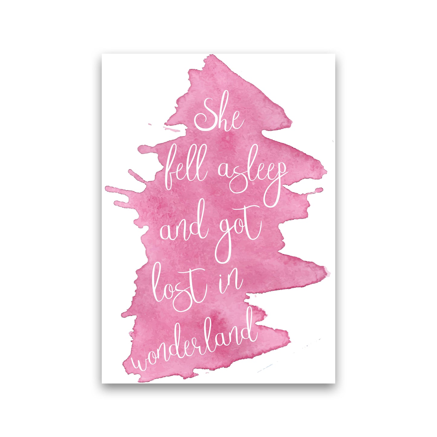 Wonderland Pink Watercolour Modern Print Print Only