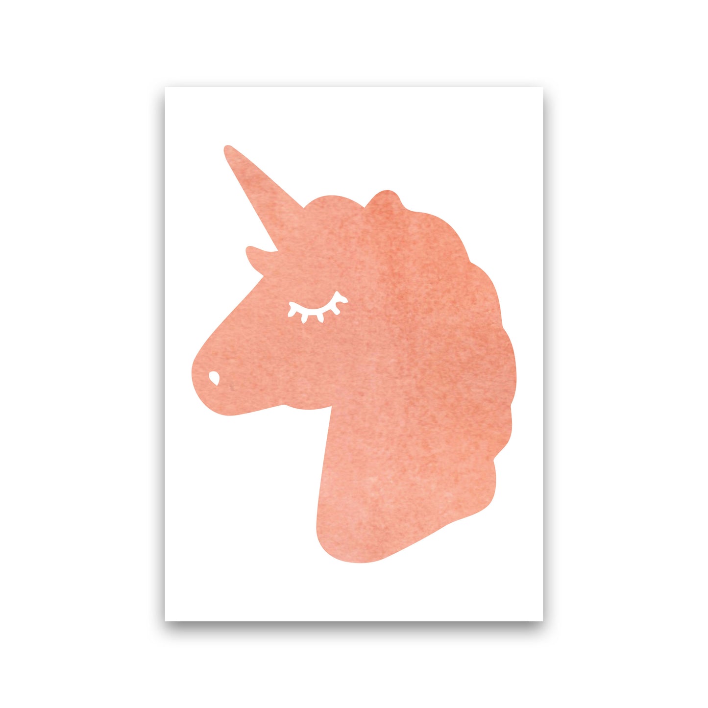 Unicorn Peach Silhouette Watercolour Modern Print Print Only
