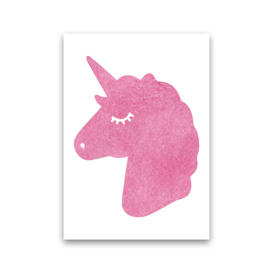 Unicorn Pink Silhouette Watercolour Modern Print Print Only