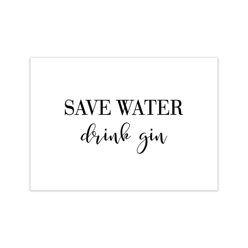 Save Water Drink Gin Modern Print, Framed Kitchen Wall Art