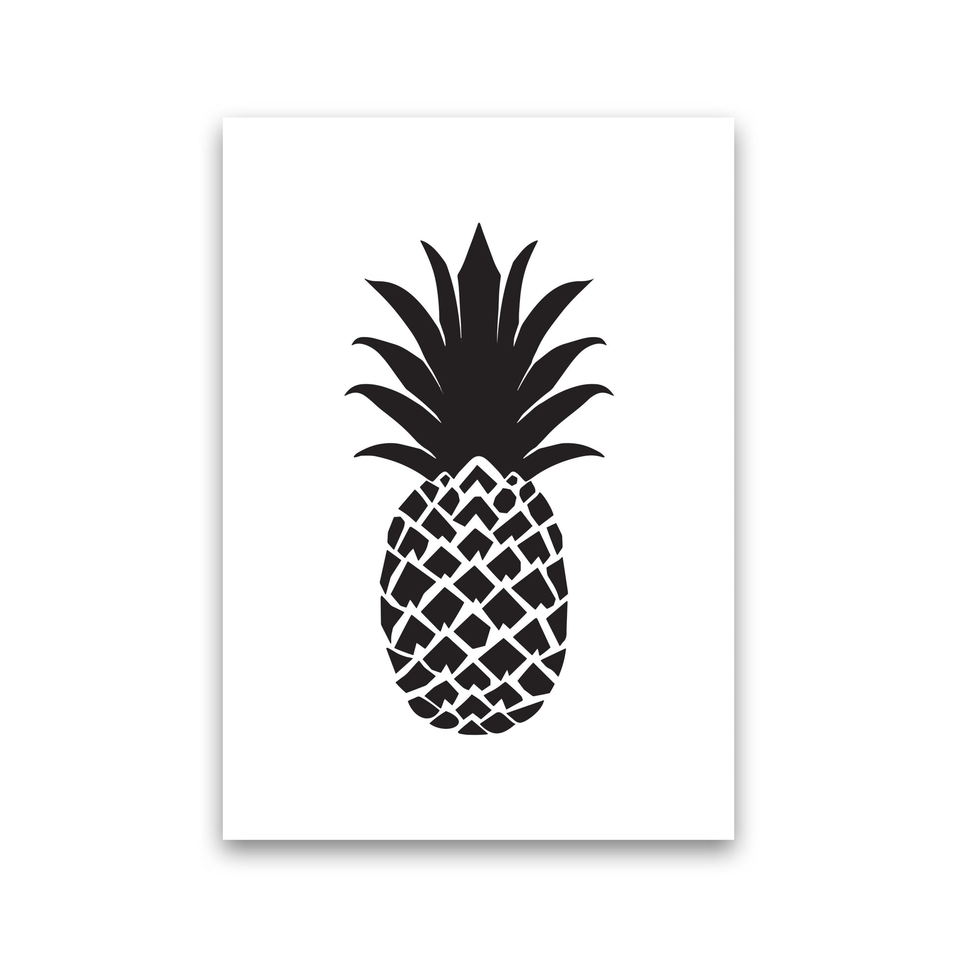 Black Pineapple 2 Modern Print, Framed Kitchen Wall Art Print Only