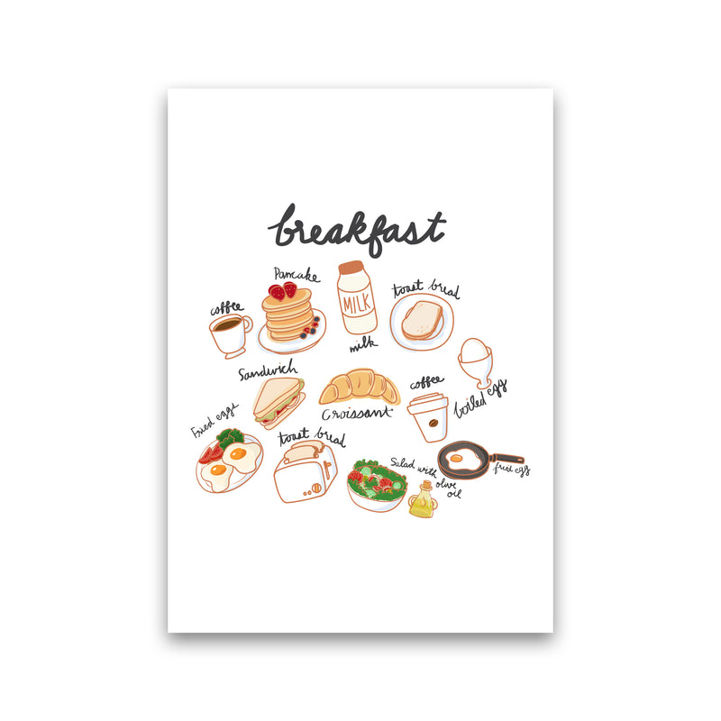 Breakfast Collection Portrait Modern Print, Framed Kitchen Wall Art Print Only