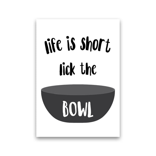 Lick The Bowl Modern Print, Framed Kitchen Wall Art Print Only