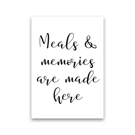 Meals And Memories Modern Print, Framed Kitchen Wall Art Print Only