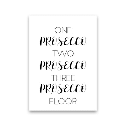 One Prosecco Two Prosecco Modern Print, Framed Kitchen Wall Art Print Only