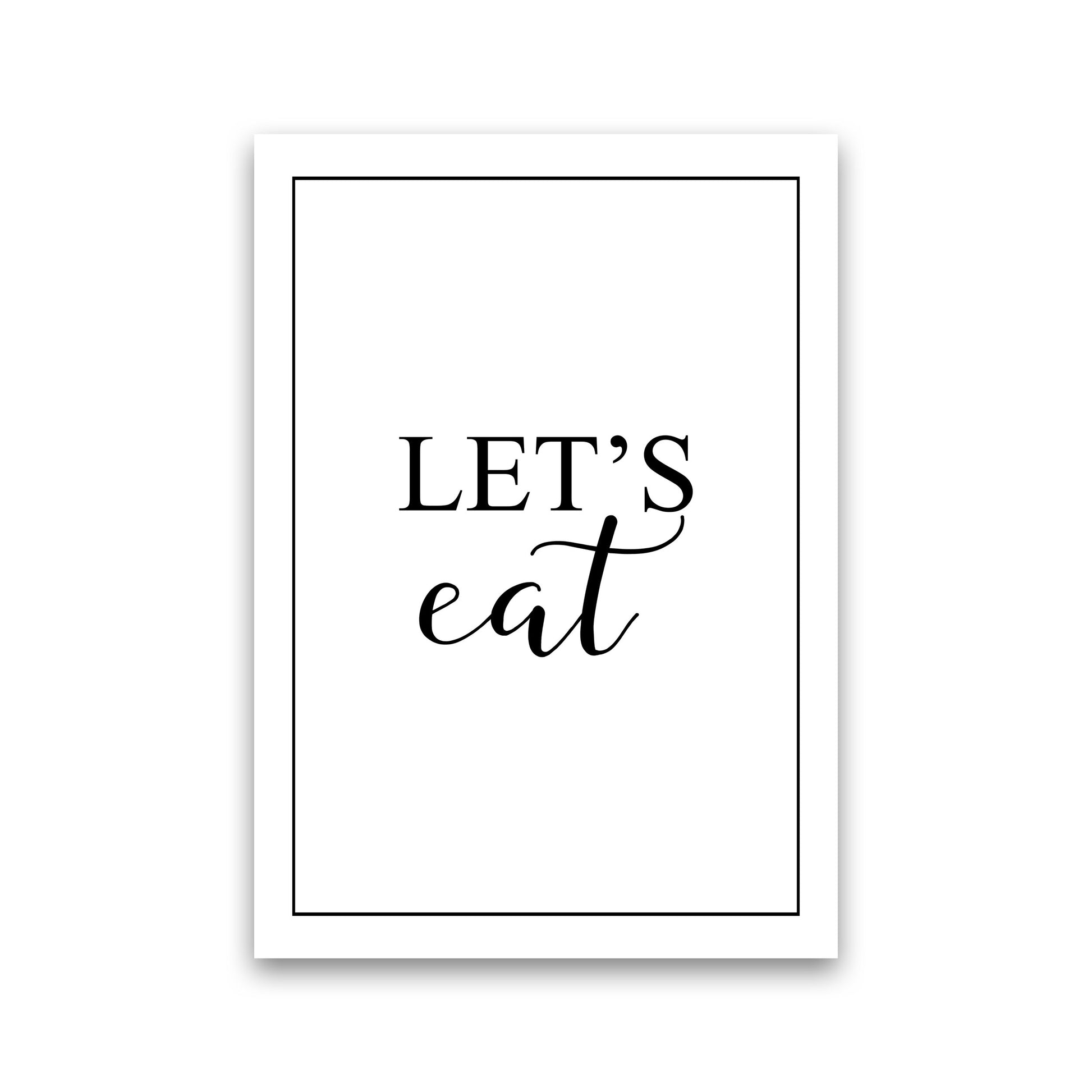 Let&#39;s Eat Modern Print, Framed Kitchen Wall Art Print Only