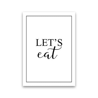 Let&#39;s Eat Modern Print, Framed Kitchen Wall Art Print Only