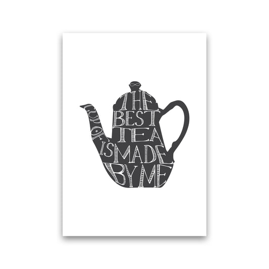 Tea Pot Portrait Modern Print, Framed Kitchen Wall Art Print Only