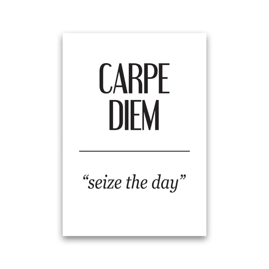 Carpe Diem Framed Typography Wall Art Print Print Only