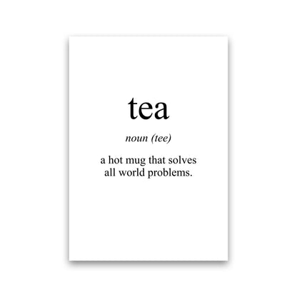 Tea Modern Print, Framed Kitchen Wall Art Print Only