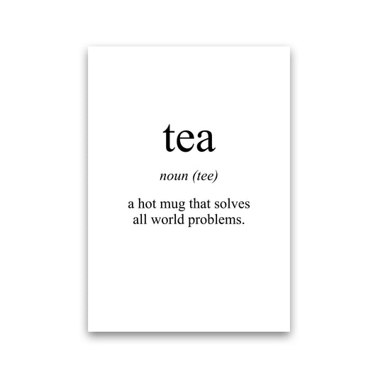 Tea Modern Print, Framed Kitchen Wall Art Print Only
