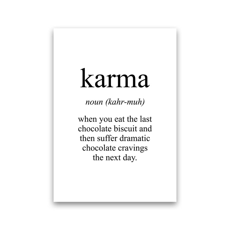 Karma Framed Typography Wall Art Print Print Only