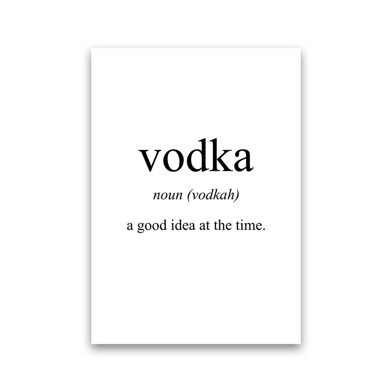 Vodka Modern Print, Framed Kitchen Wall Art Print Only
