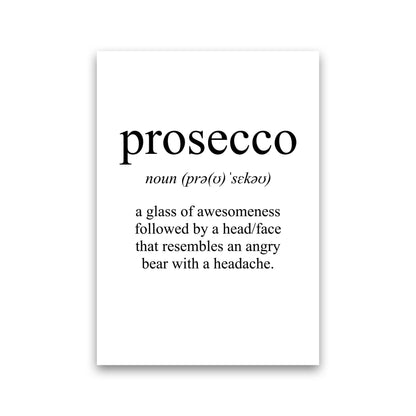 Prosecco Framed Typography Wall Art Print Print Only