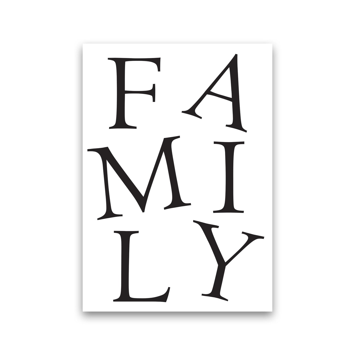 Family Framed Typography Wall Art Print Print Only