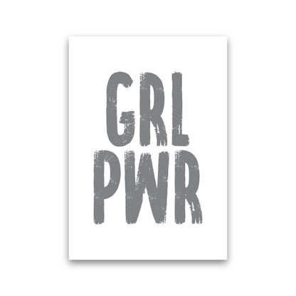 Girl Power Grey Framed Typography Wall Art Print Print Only