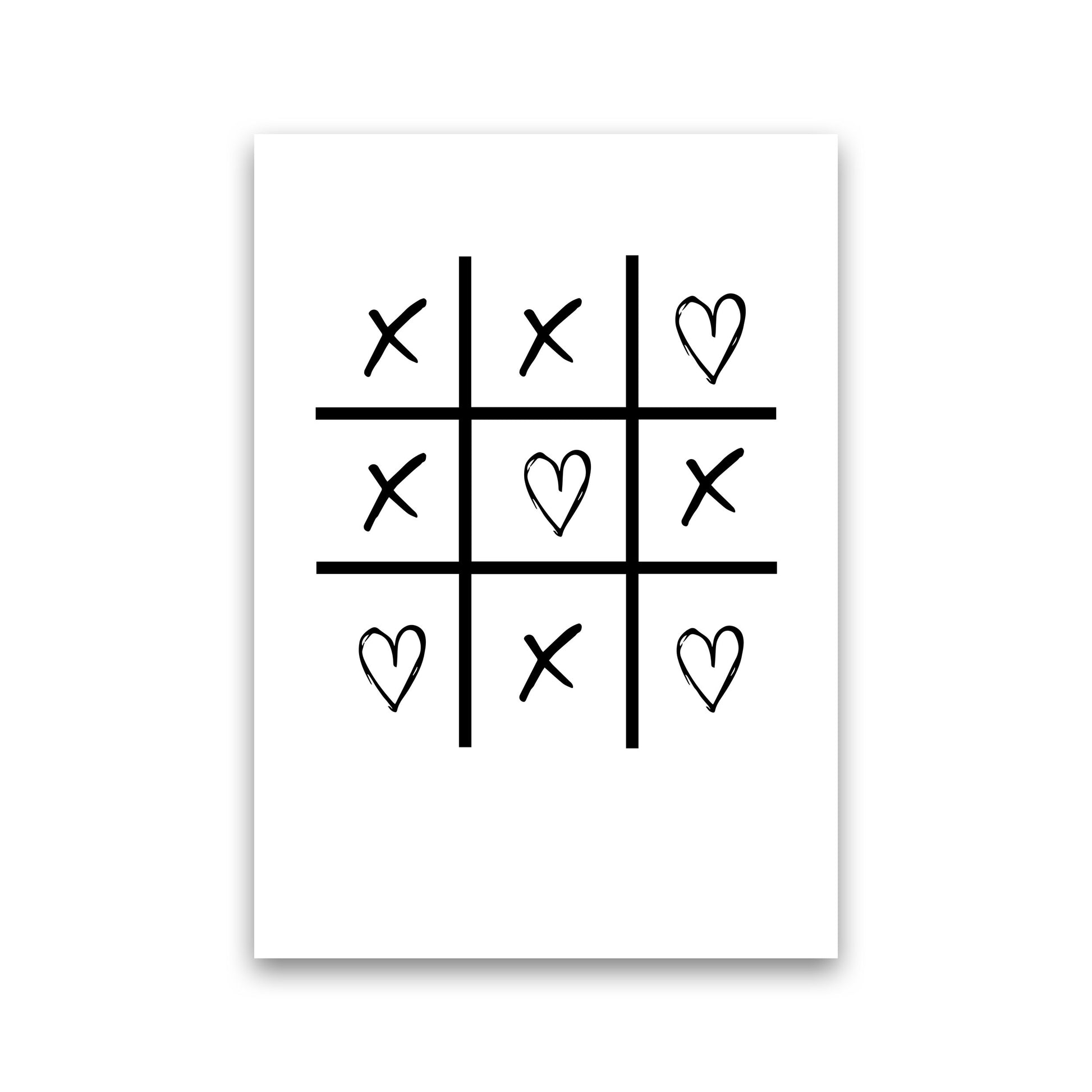 Hearts And Crosses Modern Print Print Only