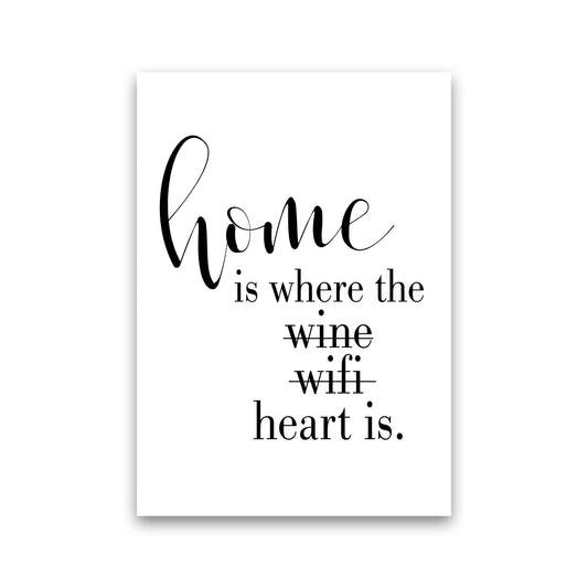 Home Is Where The Heart Is Framed Typography Wall Art Print Print Only