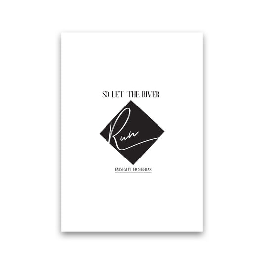 Let The River Run Framed Typography Wall Art Print Print Only