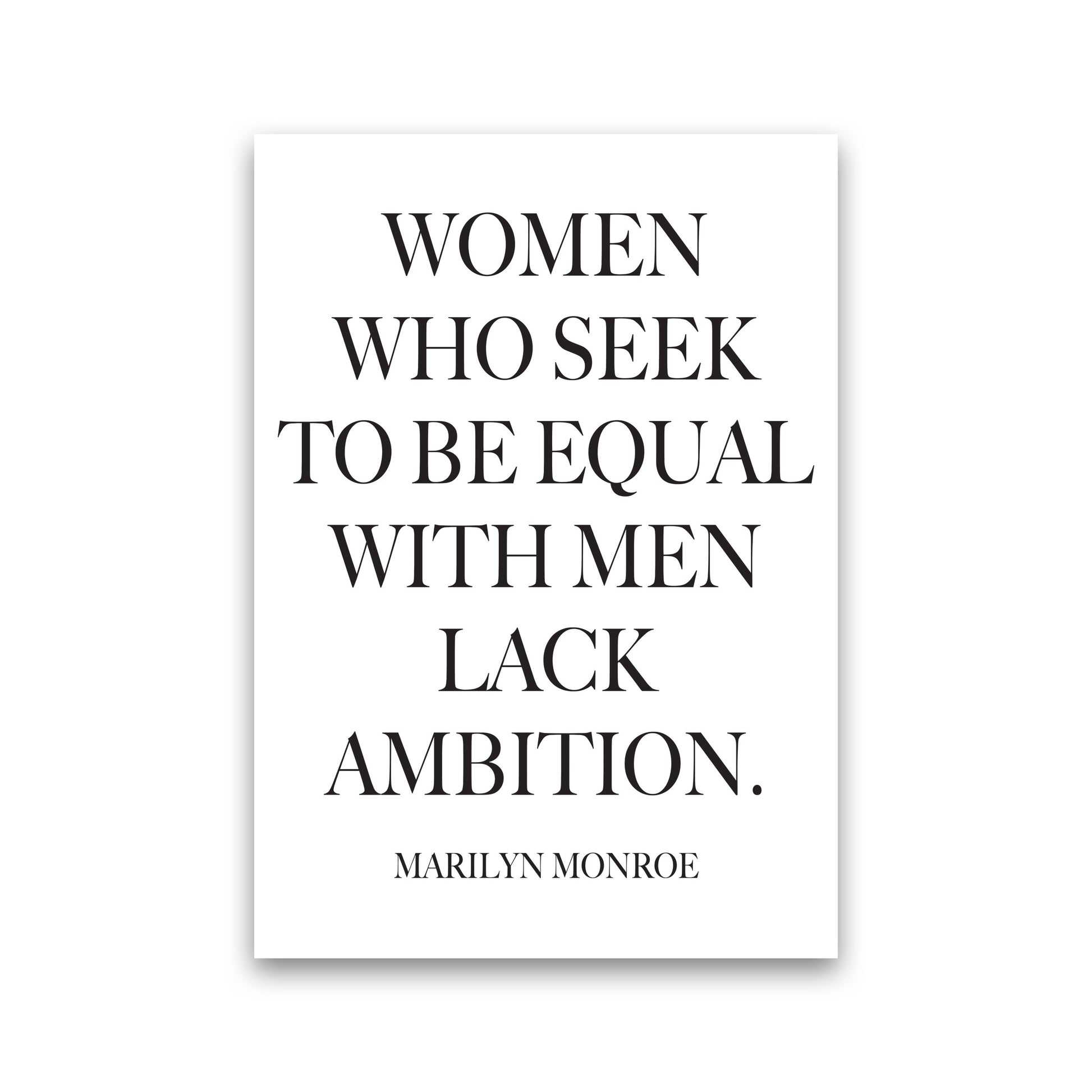 Equality, Marilyn Monroe Quote Framed Typography Wall Art Print Print Only