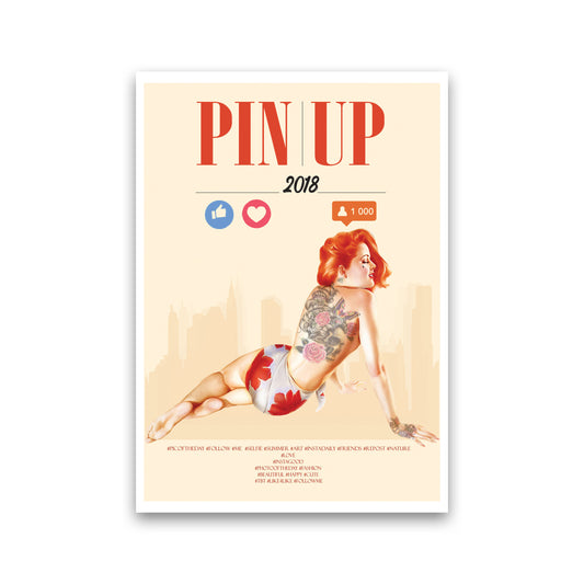 Redhead Pin Up Girl Modern Print Print Only
