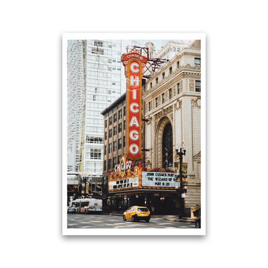 Retro Chicago Theatre Modern Print Print Only