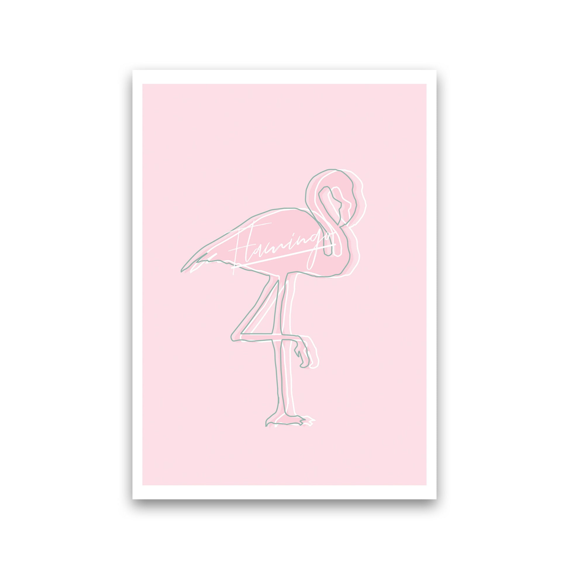 Pink Flamingo Modern Print Animal Art Print Print Only