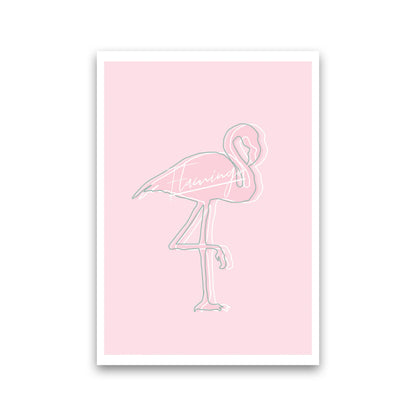 Pink Flamingo Modern Print Animal Art Print Print Only