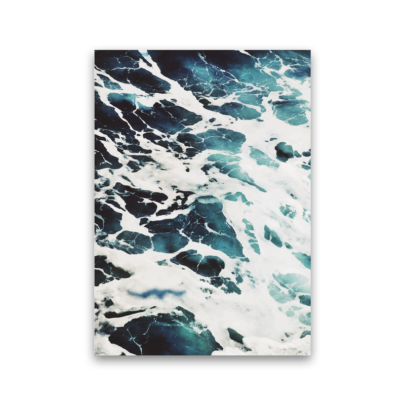 Blue White Water Modern Print, Framed Botanical & Nature Art Print Print Only