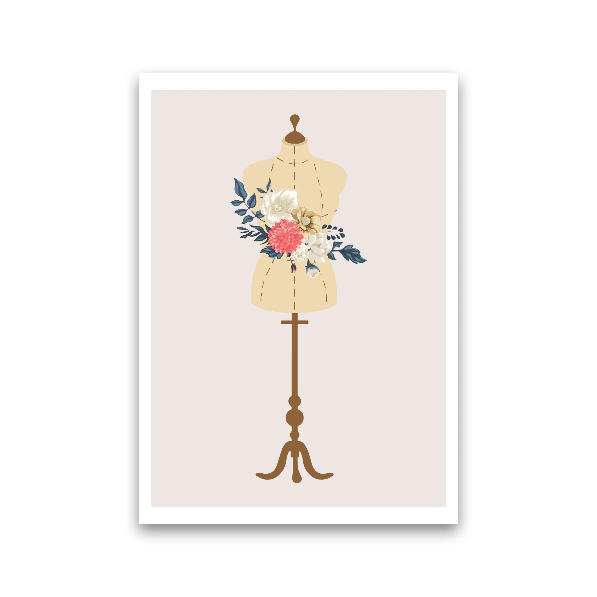 Floral Manikin Modern Print Print Only