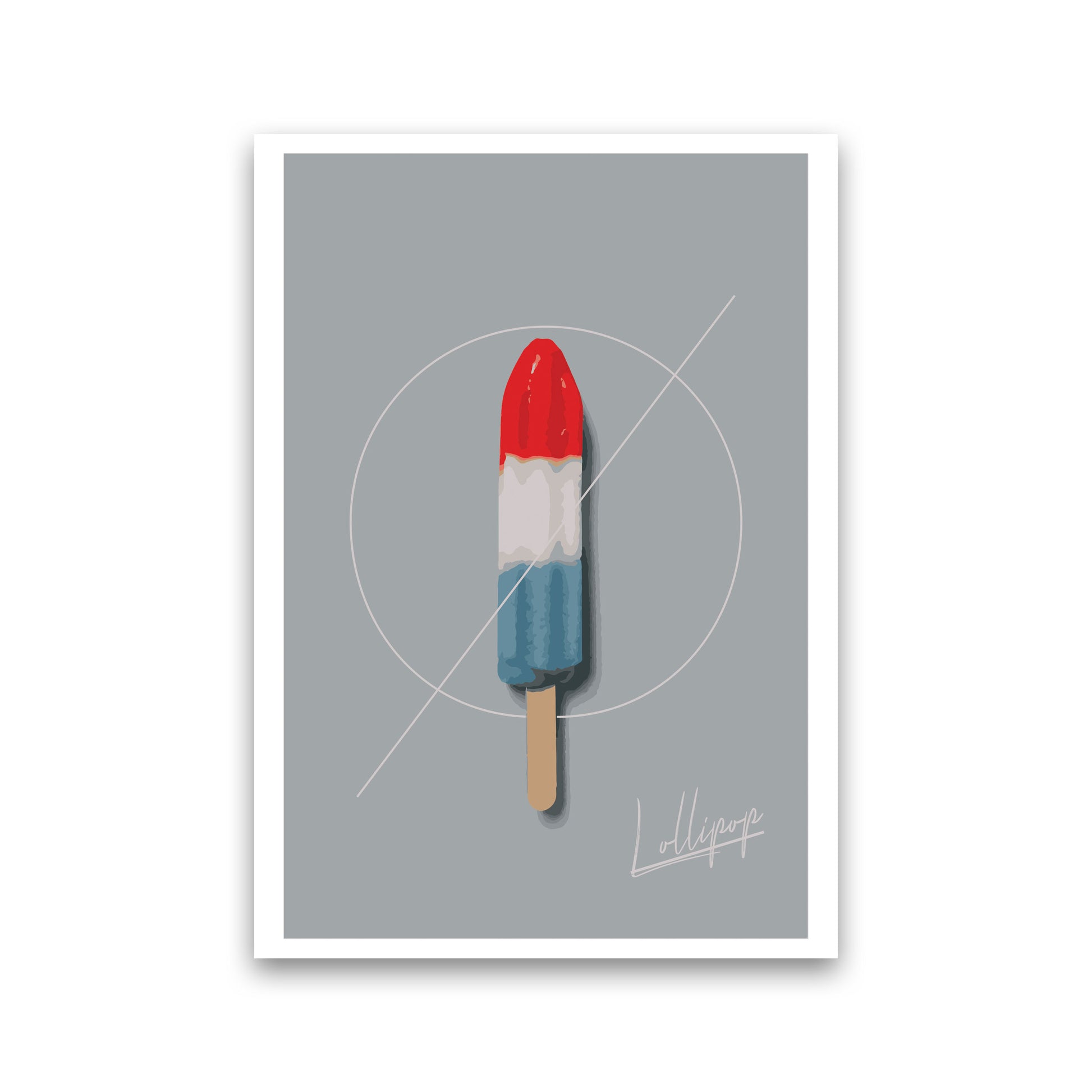 Ice Lolly Modern Print, Framed Kitchen Wall Art Print Only