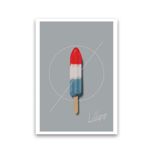 Ice Lolly Modern Print, Framed Kitchen Wall Art Print Only