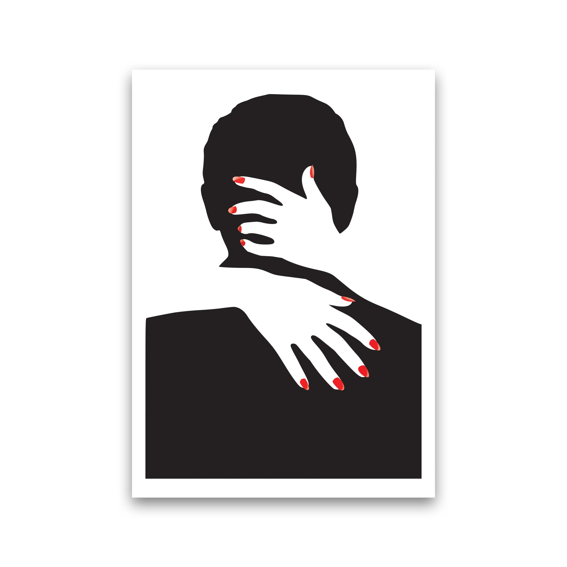 Abstract Man And Hands Modern Print Print Only