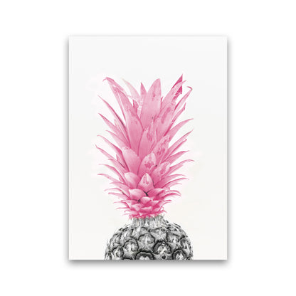 Black And Pink Pineapple Modern Print, Framed Kitchen Wall Art Print Only