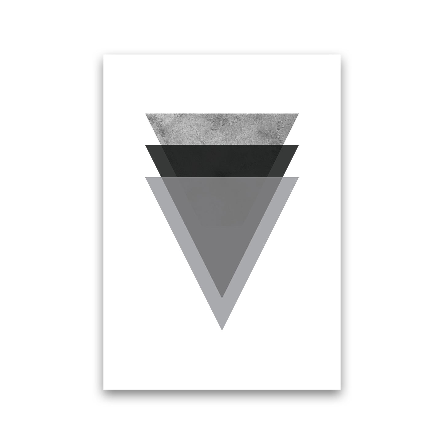 Geometric Grey And Black Triangles  Art Print by Pixy Paper Print Only