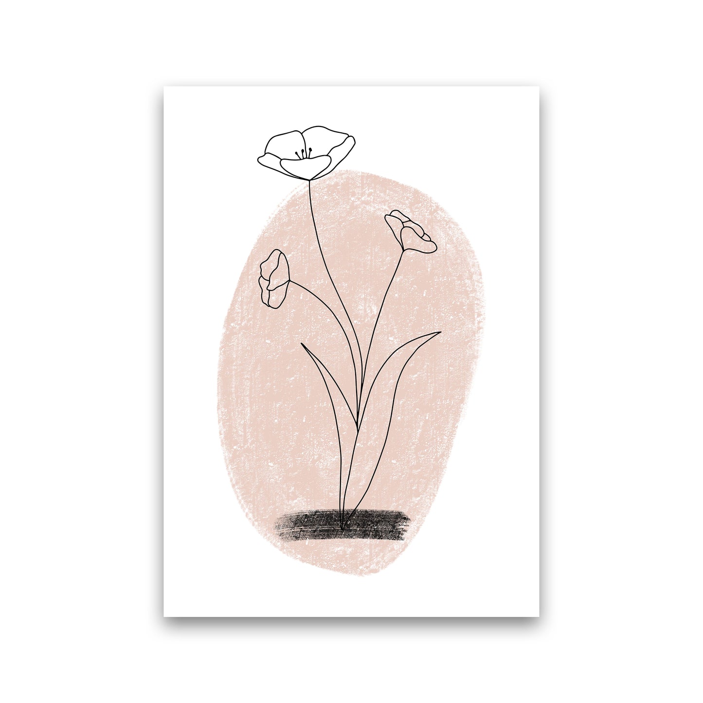 Dalia Chalk Pink Circle Flower  Art Print by Pixy Paper Print Only