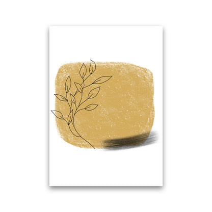 Dalia Chalk Gold Floral Square  Art Print by Pixy Paper Print Only