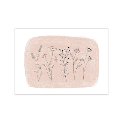 Dalia Chalk Landscape Floral  Art Print by Pixy Paper Print Only