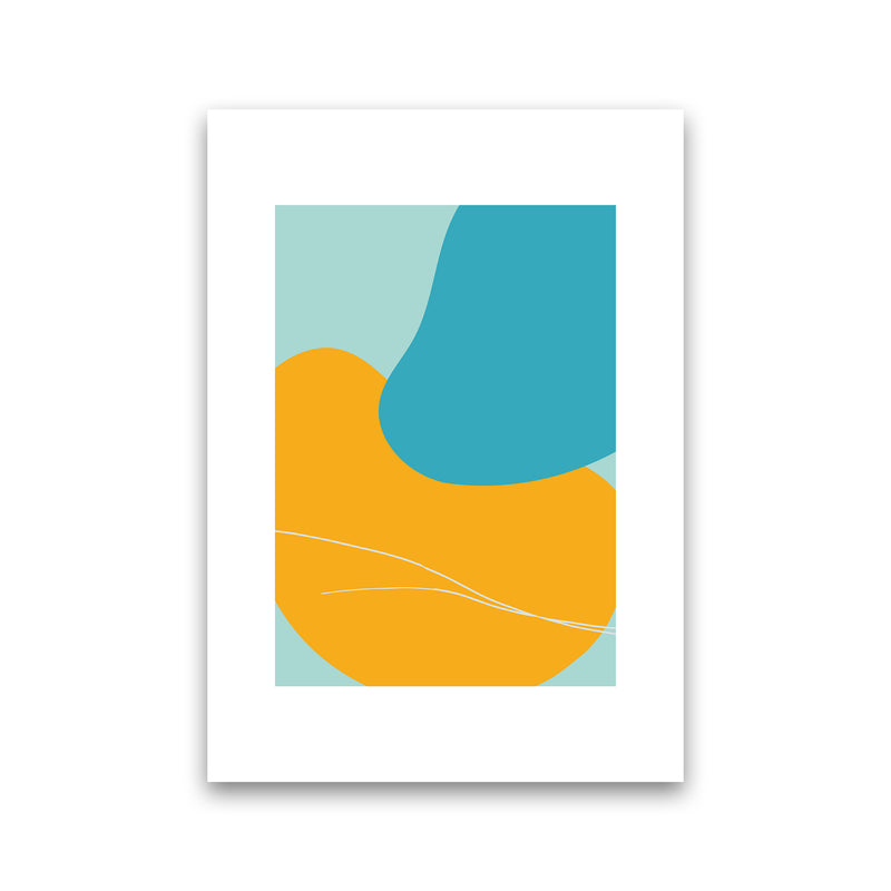 Mita Teal Bold Abstract N20  Art Print by Pixy Paper Print Only