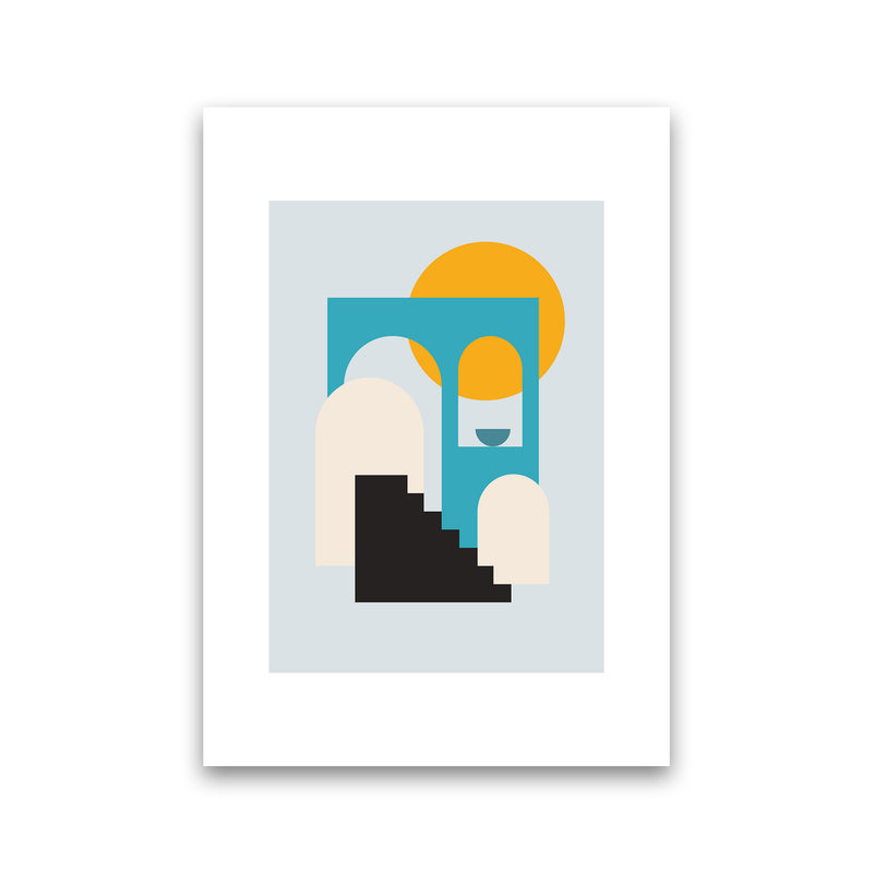 Mita Teal Stairs To Sun N5  Art Print by Pixy Paper Print Only