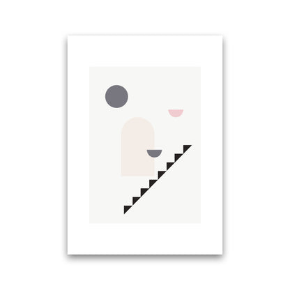 Mila Pink Stairs Right N16  Art Print by Pixy Paper Print Only