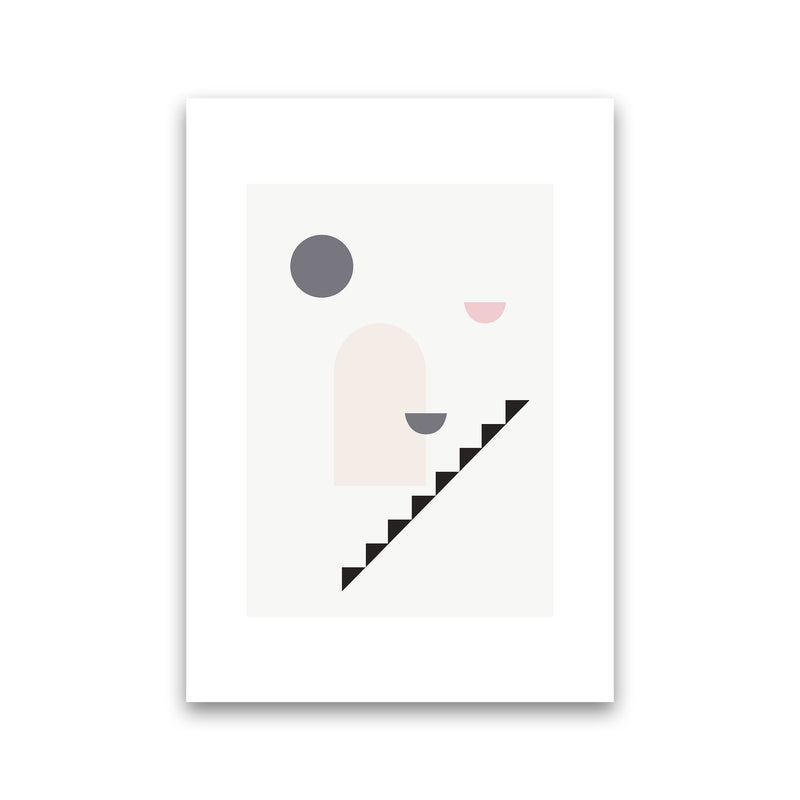 Mila Pink Stairs Right N16  Art Print by Pixy Paper Print Only