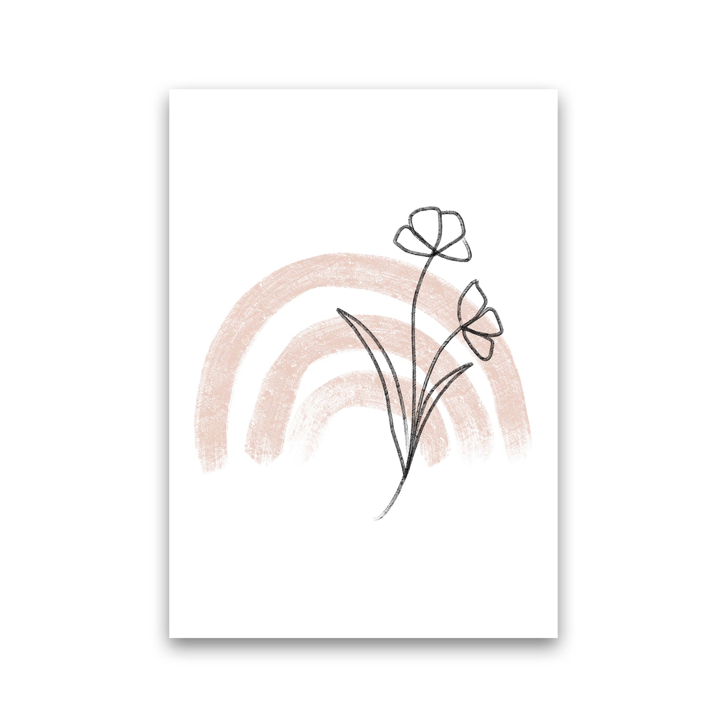 Dalia Chalk Pink Rainbow  Art Print by Pixy Paper Print Only