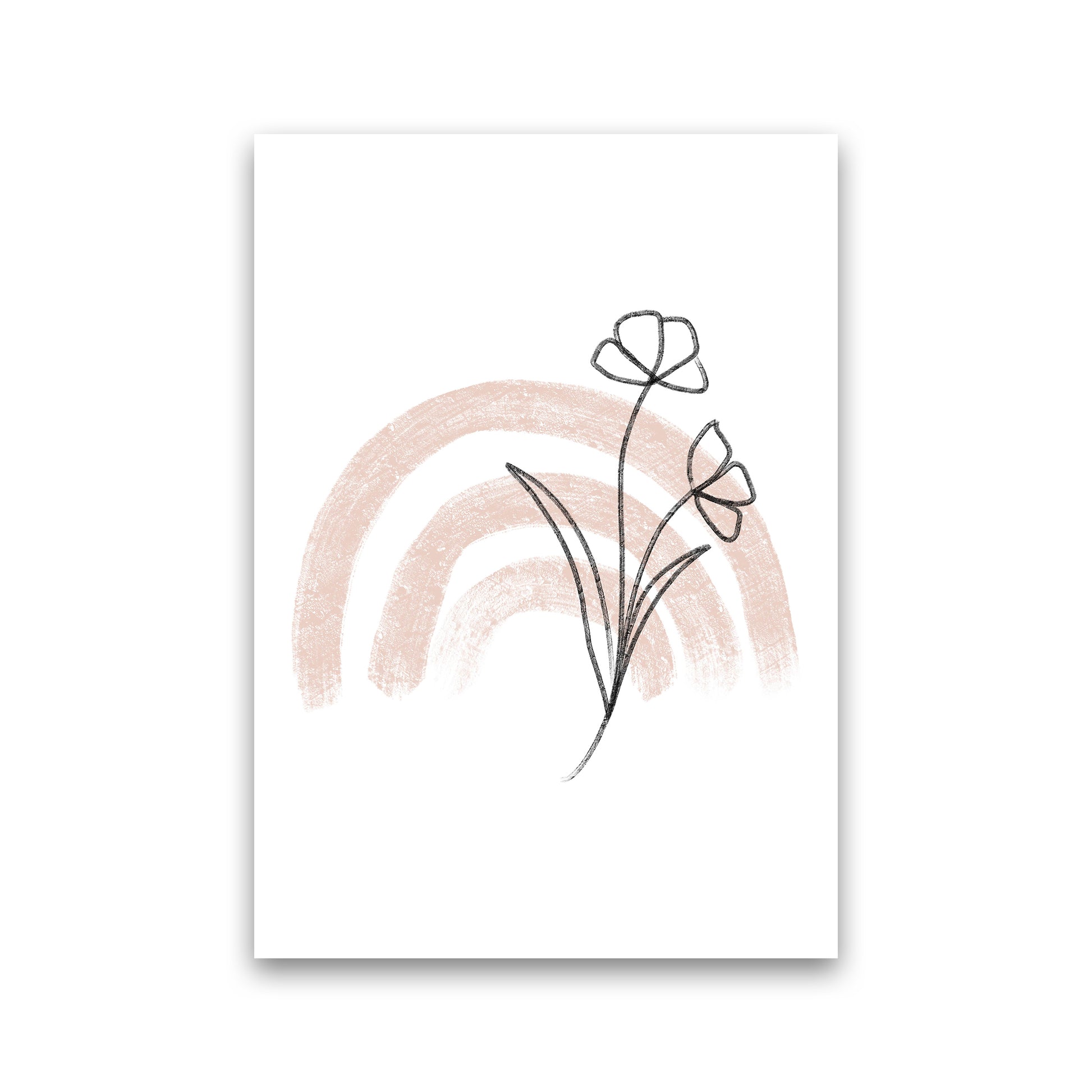 Dalia Chalk Pink Rainbow  Art Print by Pixy Paper Print Only