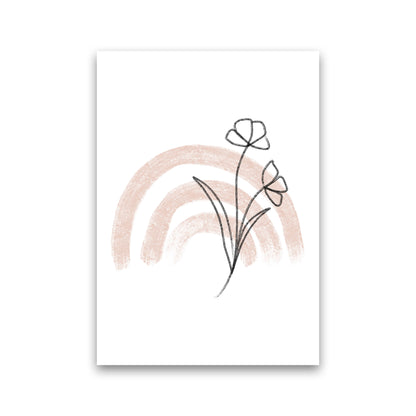 Dalia Chalk Pink Rainbow  Art Print by Pixy Paper Print Only