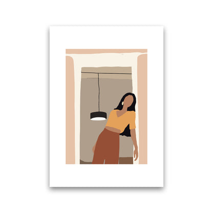 Mica Girl In Doorway N10  Art Print by Pixy Paper Print Only
