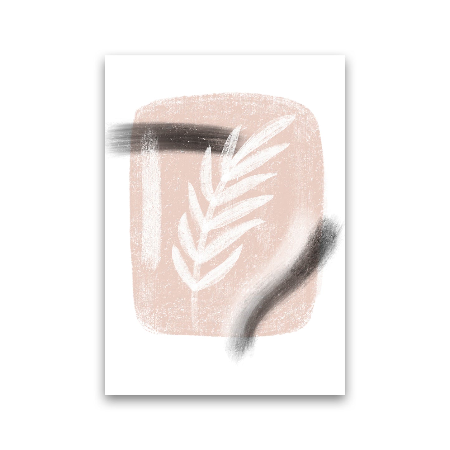 Dalia Chalk White Leaf  Art Print by Pixy Paper Print Only