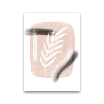 Dalia Chalk White Leaf  Art Print by Pixy Paper Print Only