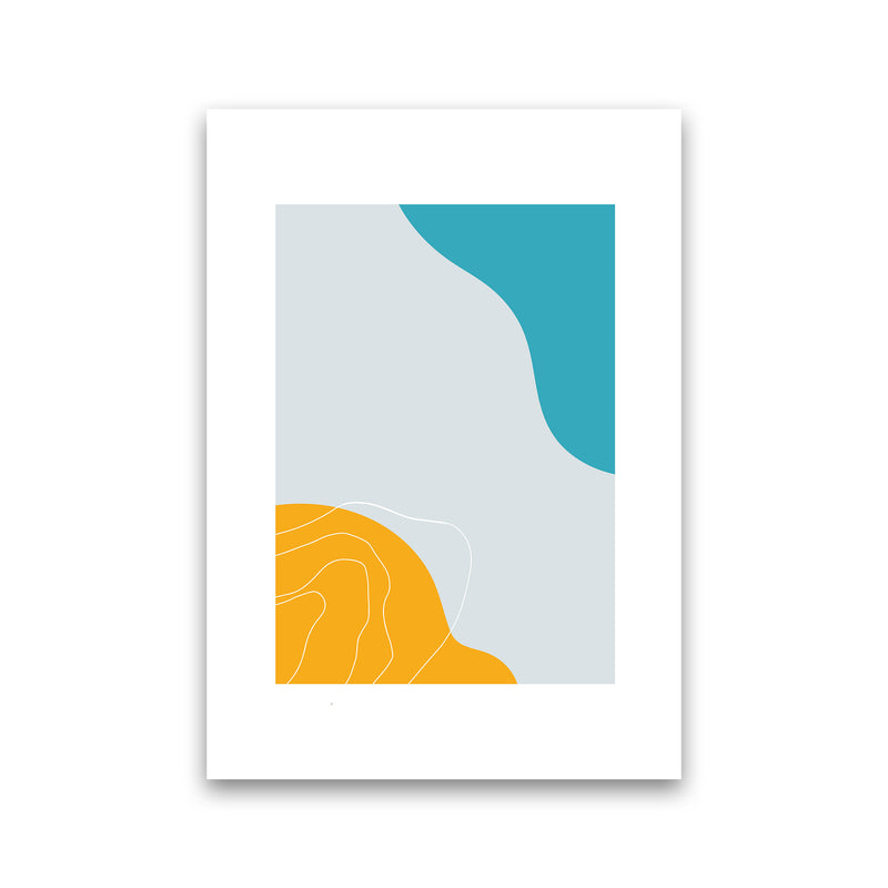 Mita Teal Abstract N19  Art Print by Pixy Paper Print Only