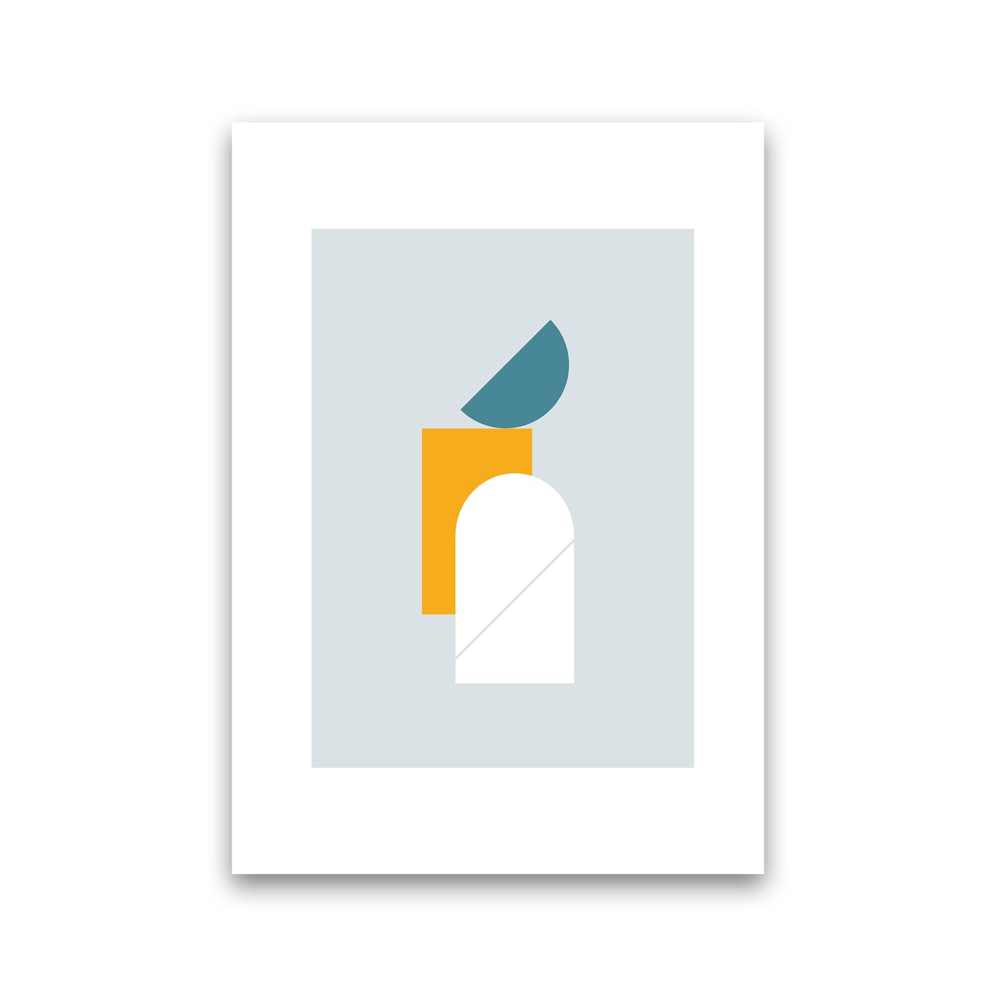 Mita Teal Abstract N10  Art Print by Pixy Paper Print Only